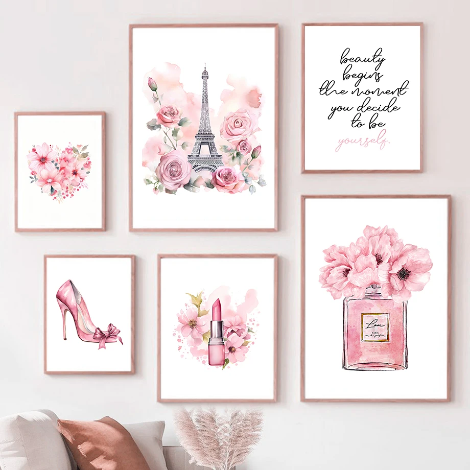 Home Fragrance Bottle - Plakat Artystyczny Moda Paryż Różowa Wieża