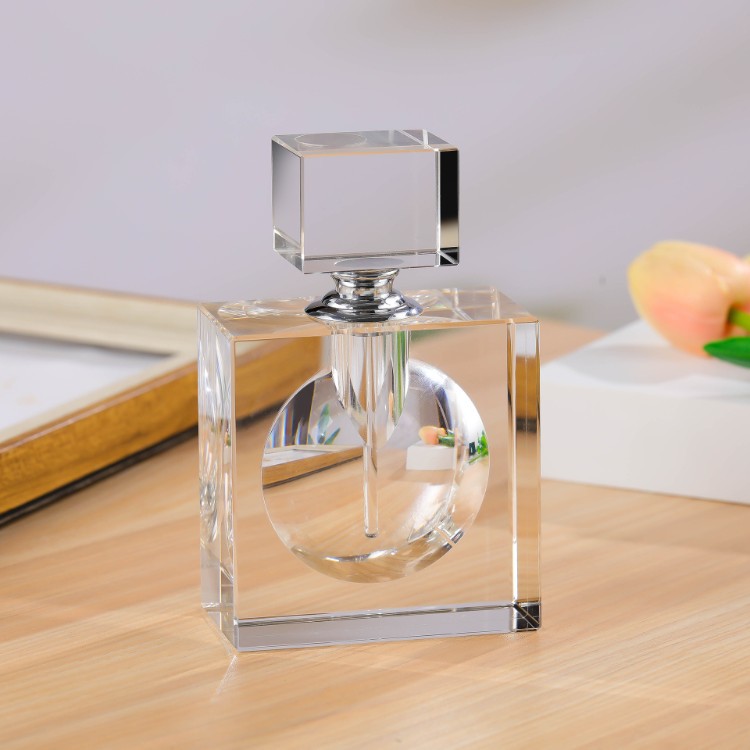 Home Fragrance Bottle - Kwadratowa kryształowa butelka na perfumy o