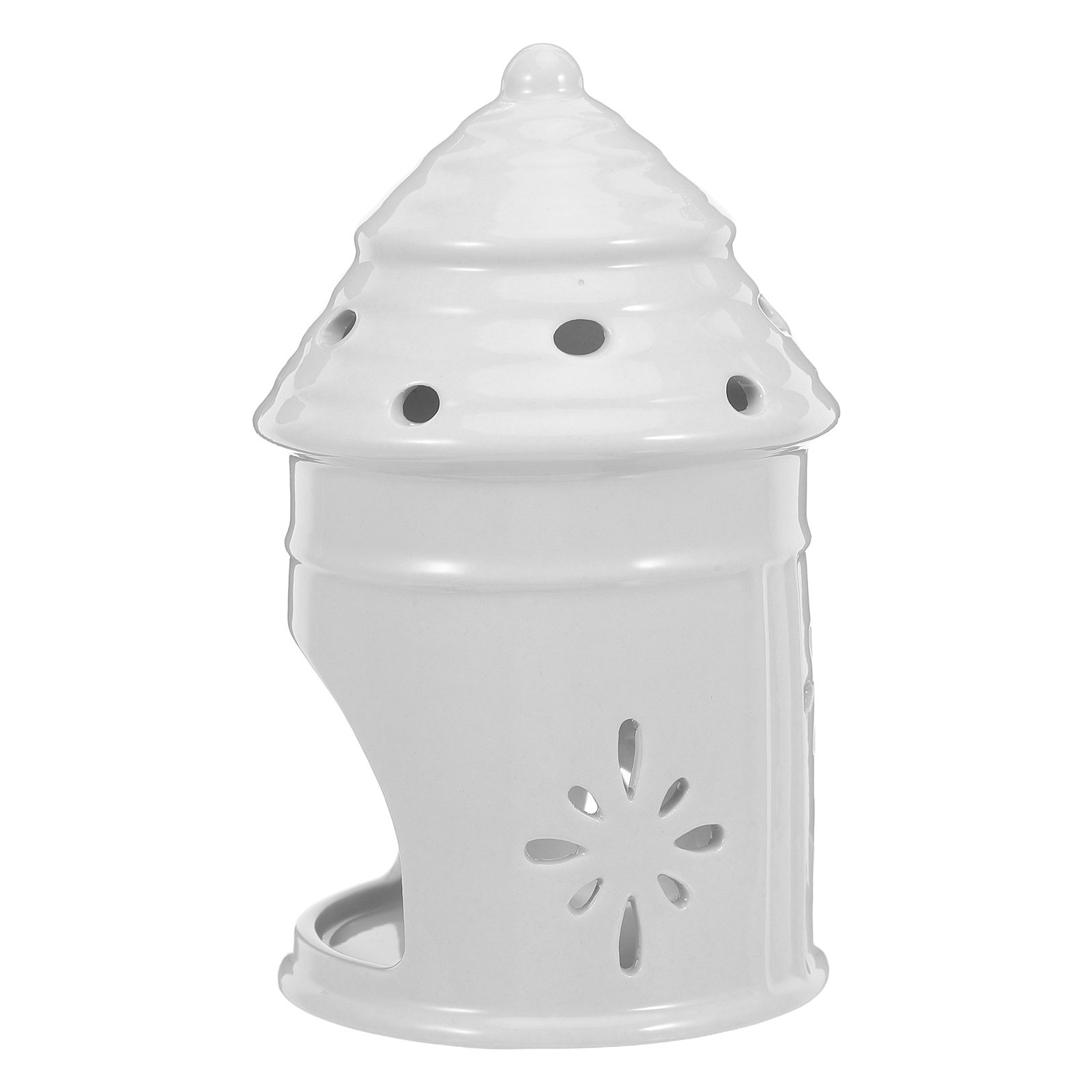 Wax Melt Burner - Ceramiczny dekoracyjny świecznik, ażurowa rzeźbiona wieża,