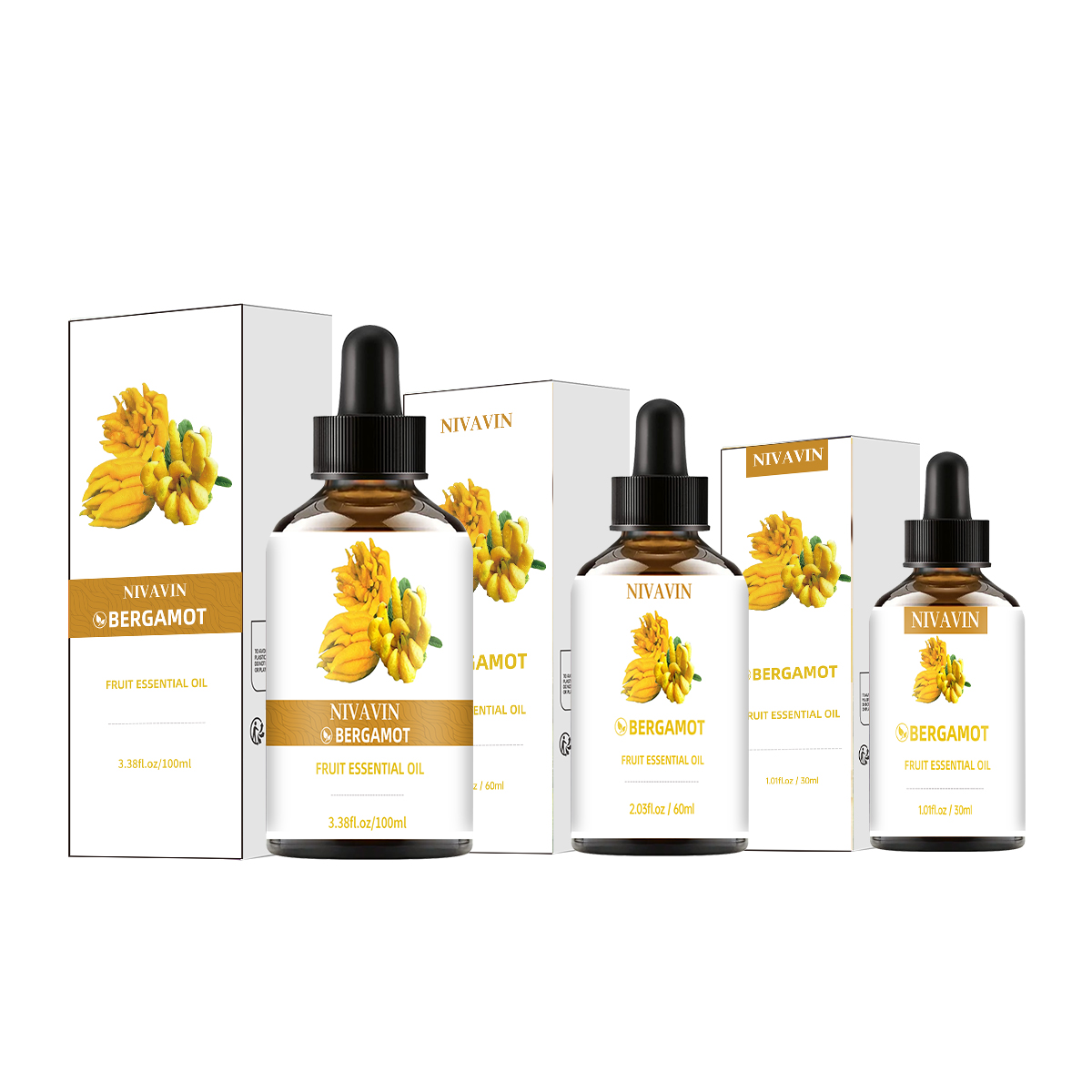 Home Fragrance Bergamot - NIVAVIN 30ml/60ml/100ml Olejek eteryczny bergamotki, naturalnie